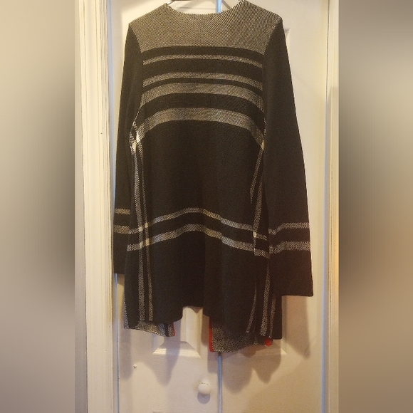 Charter Club Sweater Womens Sz 2X Black Red White Plaid Cardigan Open Front - Picture 3 of 4